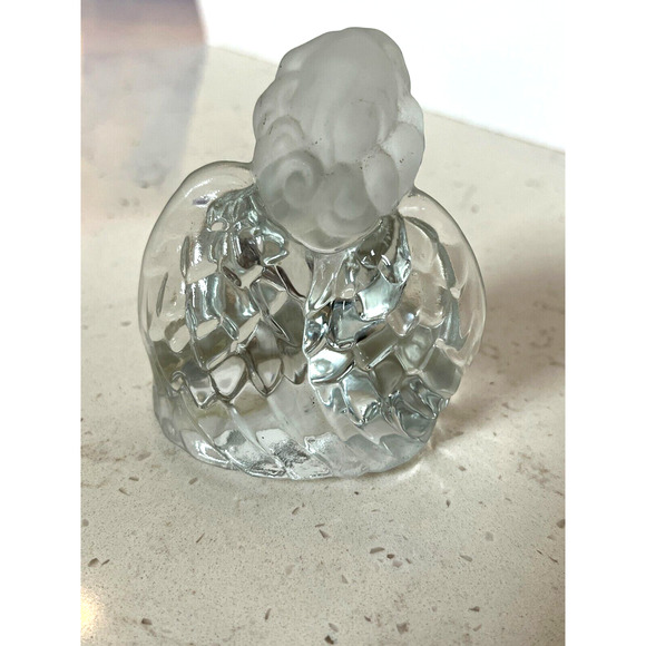 Vintage Fenton Art Glass Guardian Praying Angel Clear and Frosted Figurine 3.5" - Picture 2 of 8